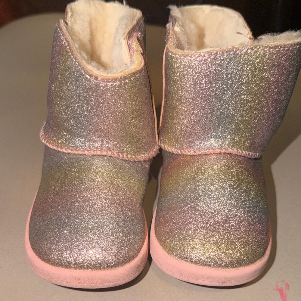 UGG Glittery Pink and Gold Kids Boots